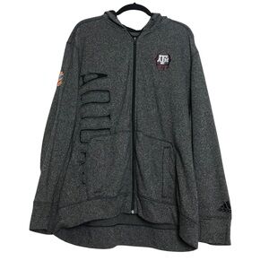 Adidas Gray Ultimate Hoodie Texas A&M Aggies Cotton Bowl 12 Full Zip Mens Sz 2X